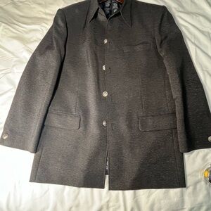 Versace Textured Black Blazer
